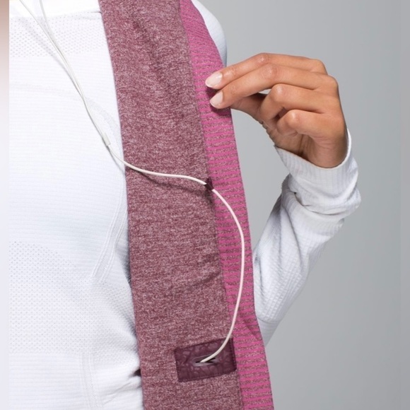 Sz6 Lululemon Rebel Runner Vest Petal Camo Embossed Bordeaux/hyper stripe VGUC - Picture 9 of 15